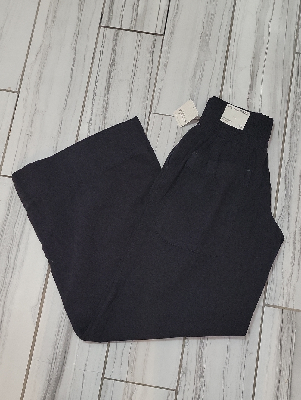 We The Free Free People Breezy Denim Pull On Wide-Leg Pants